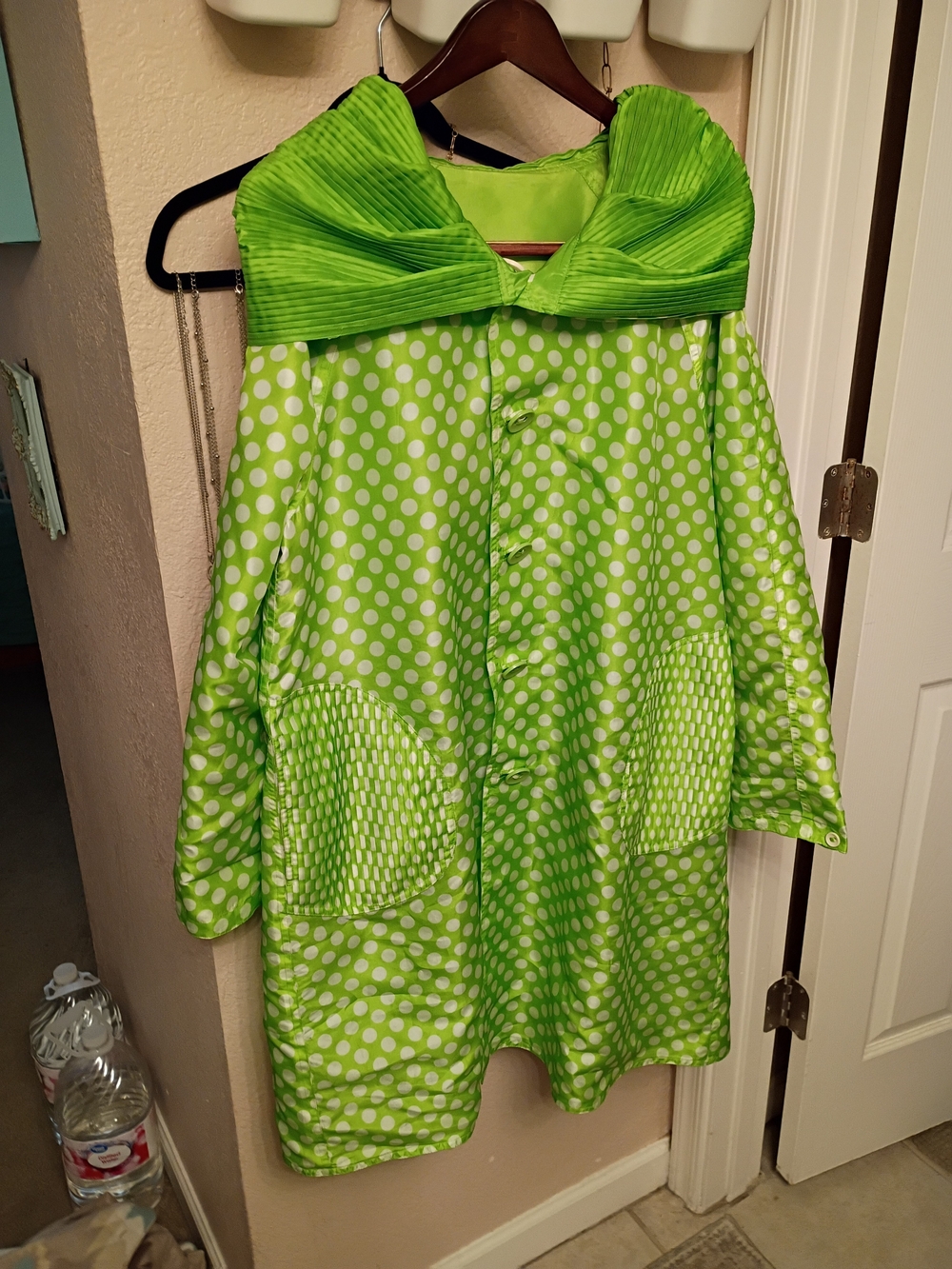 UBU Bright Lime Green And White Reversible Rain Jacket - Medium